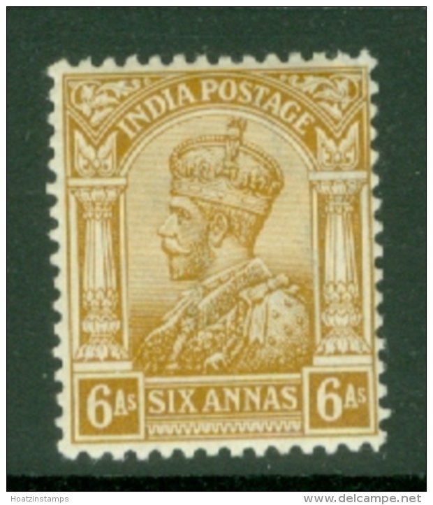 India: 1911/22   KGV      SG178    6a    Brown-ochre      MH - 1911-35 King George V