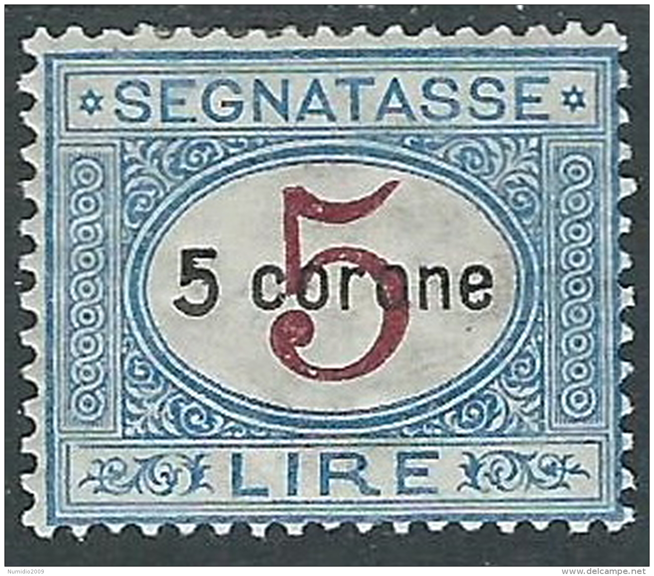 1922 DALMAZIA SEGNATASSE 5 COR MH * - I35-7 - Dalmatia