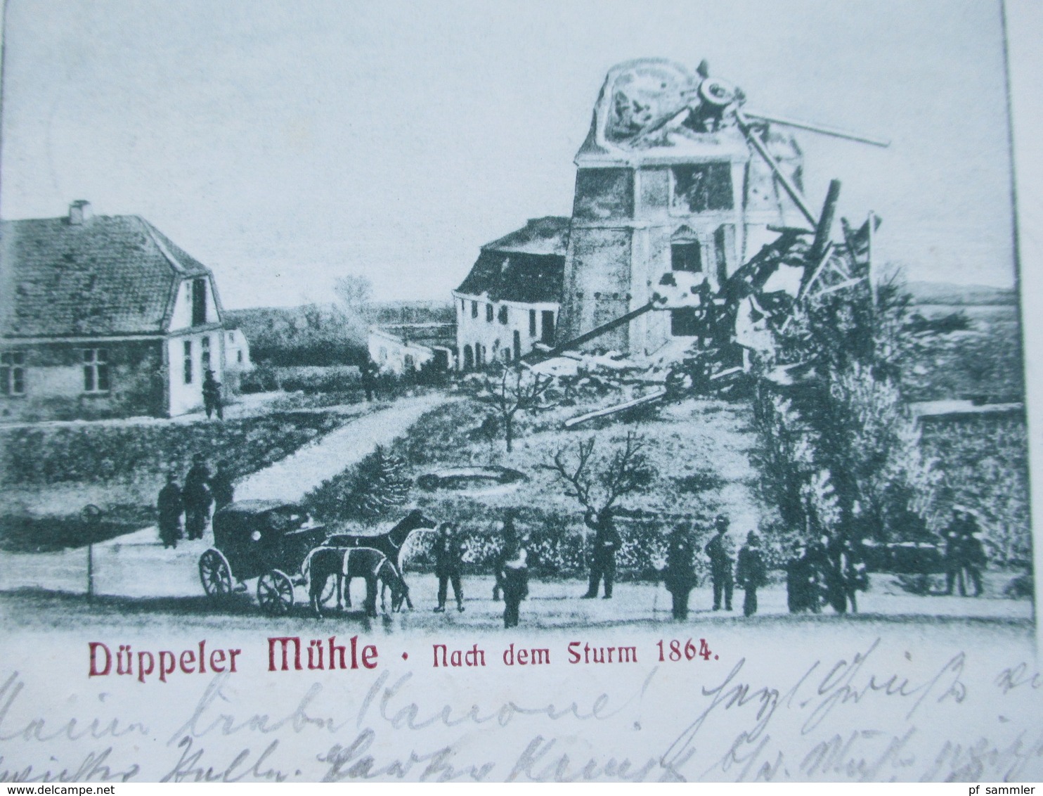 DR Nordschleswig AK 1906 Düppeler Mühle Nach Dem Sturm 1864 Verlag HamannDüppelhöh. Stempel Düppel - Denmark