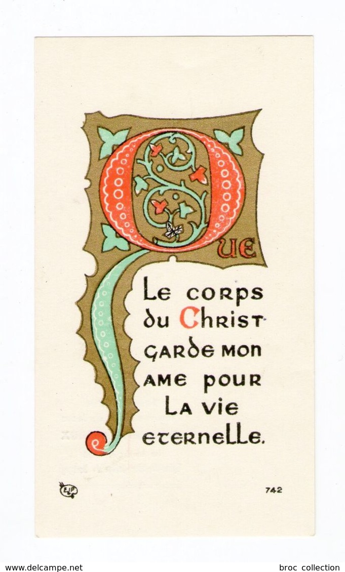 Saint-Gauzens, 1re Communion De Geneviève Lacroix, 1954, Enluminure, Lettrine, éd. RJP N° 742 - Imágenes Religiosas