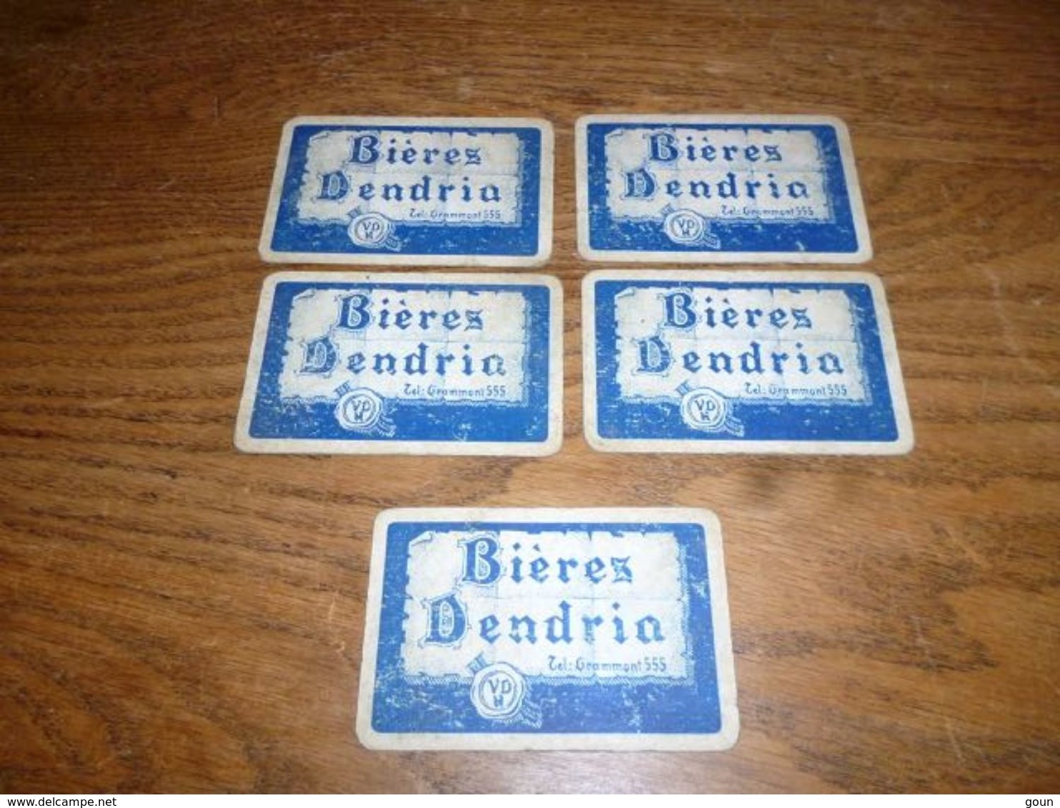 BC9-2-0 Lot De 5 Cartes à Jouer Brasserie Grammont Bières Dendria - Autres & Non Classés