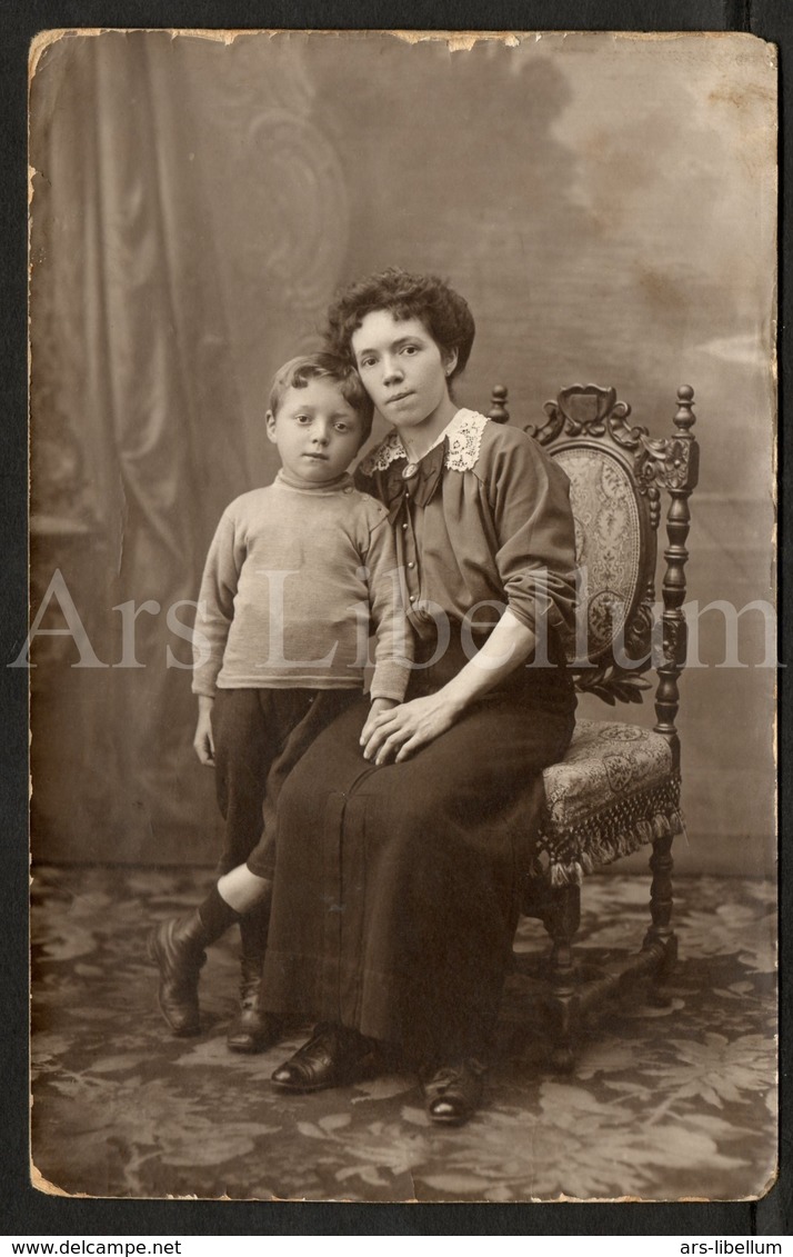 Photo Postcard / Foto / Photograph / Mother / Mère / Boy / Garçon / Photographie J. Van Der Heyden / Antwerpen - Photographs