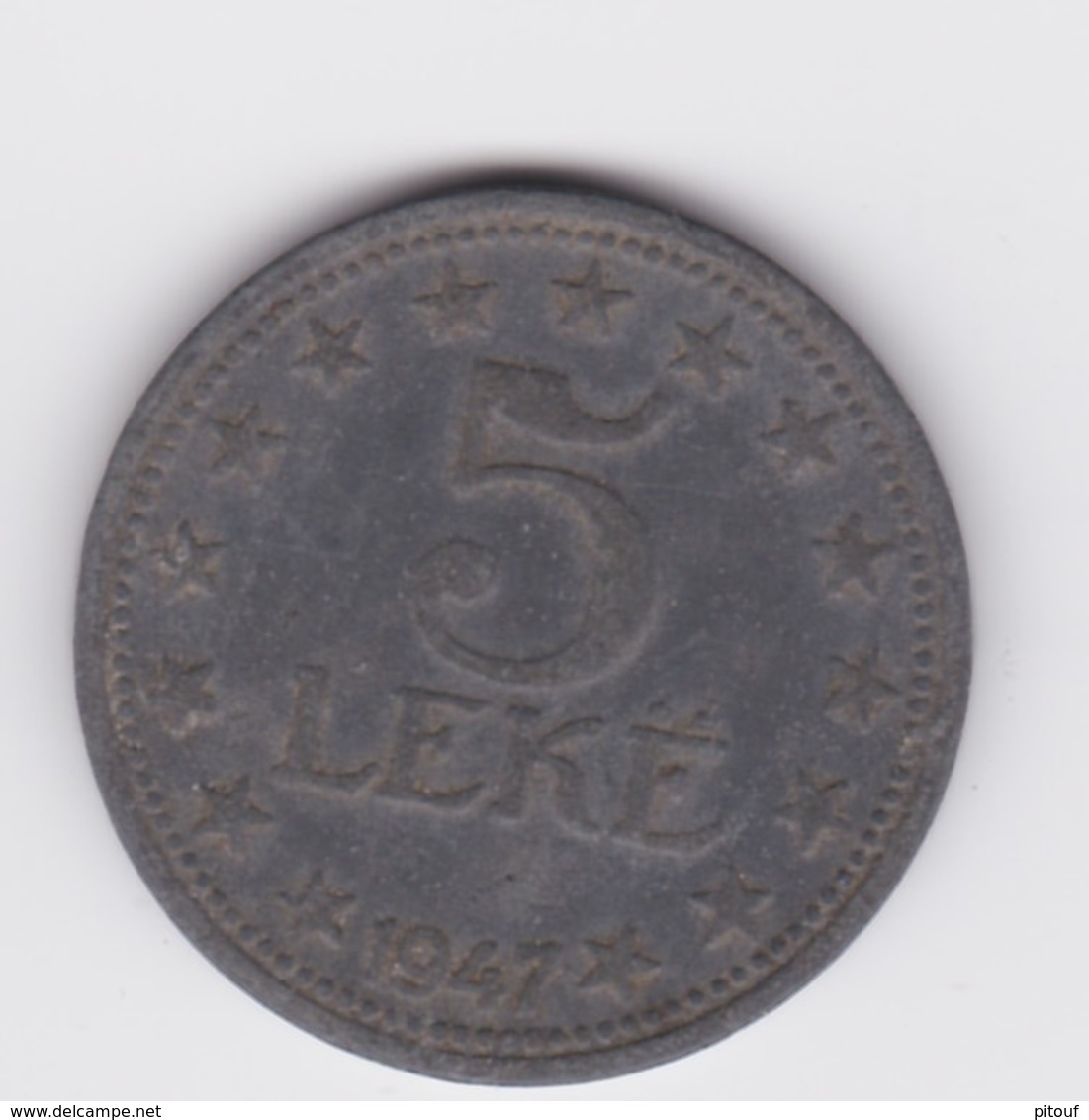 5 Leke Albanie 1947 Zinc TTB - Albanie