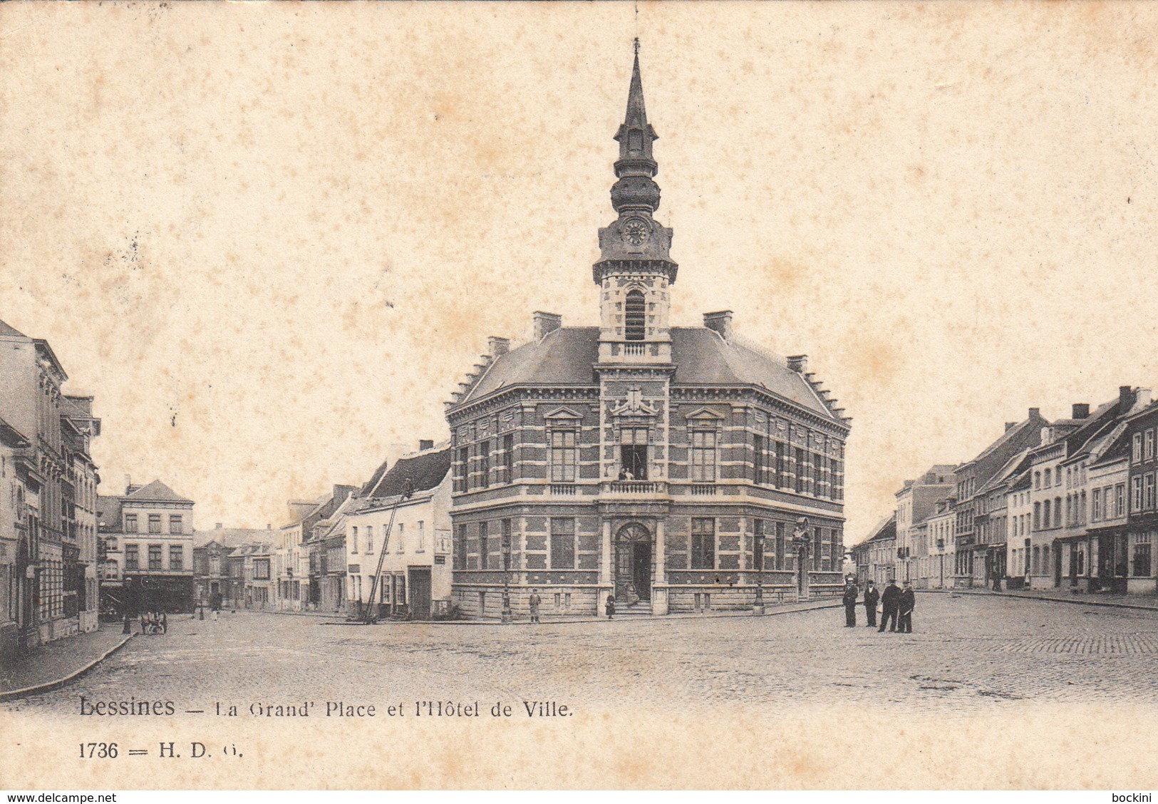 Lessines  La Grand' Place Et L' Hôtel De Ville (état Voir Scan.) - Lessen