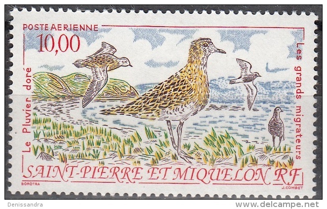 Saint-Pierre Et Miquelon 1993 Yvert Poste Aérienne 73 Neuf ** Cote (2015) 4.60 Euro Le Pluvier Doré - Unused Stamps