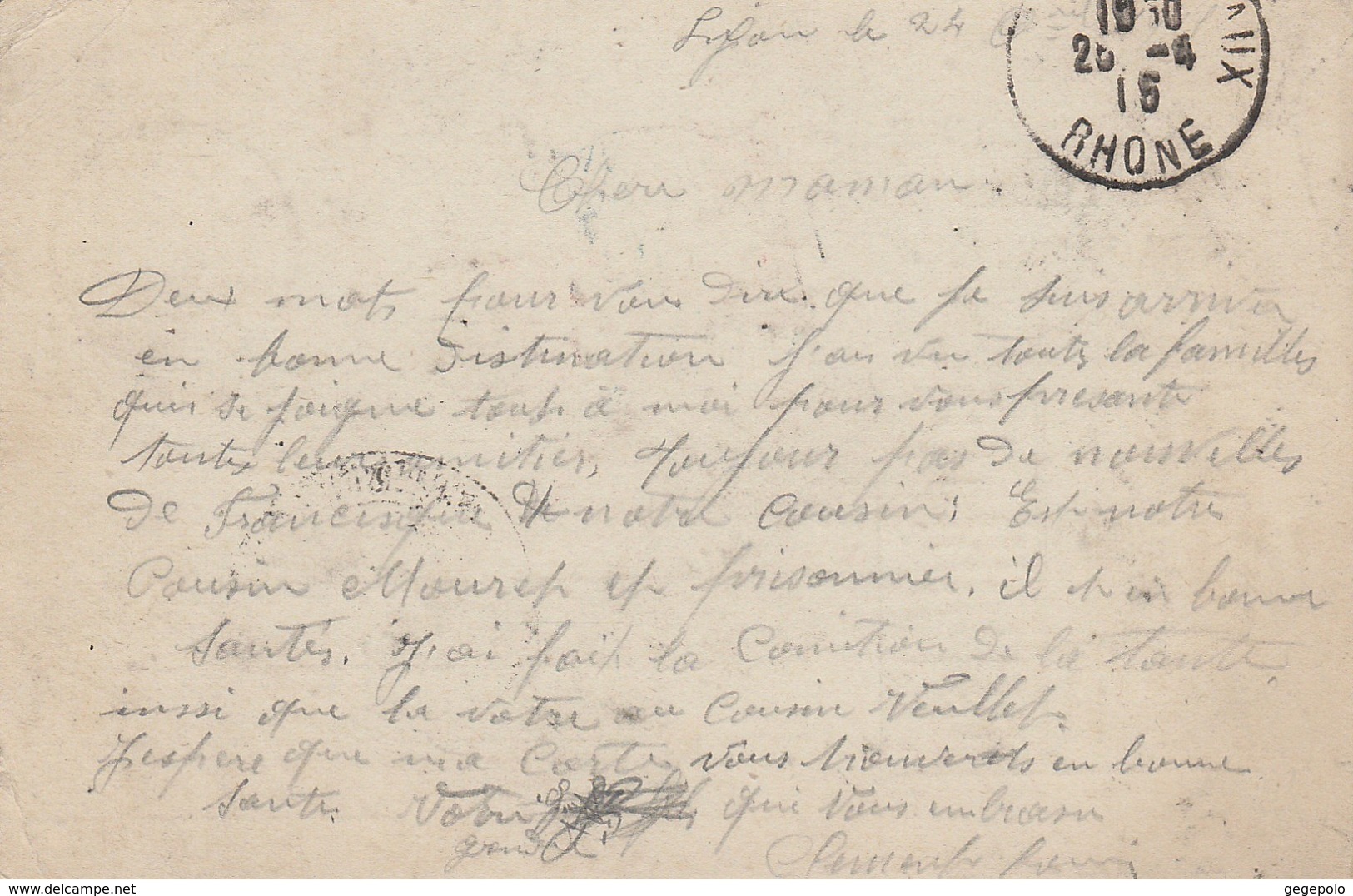 Correspondance Des Armées à Destination De LA BURBANNE Par Belley   ( Rare ) - Belley