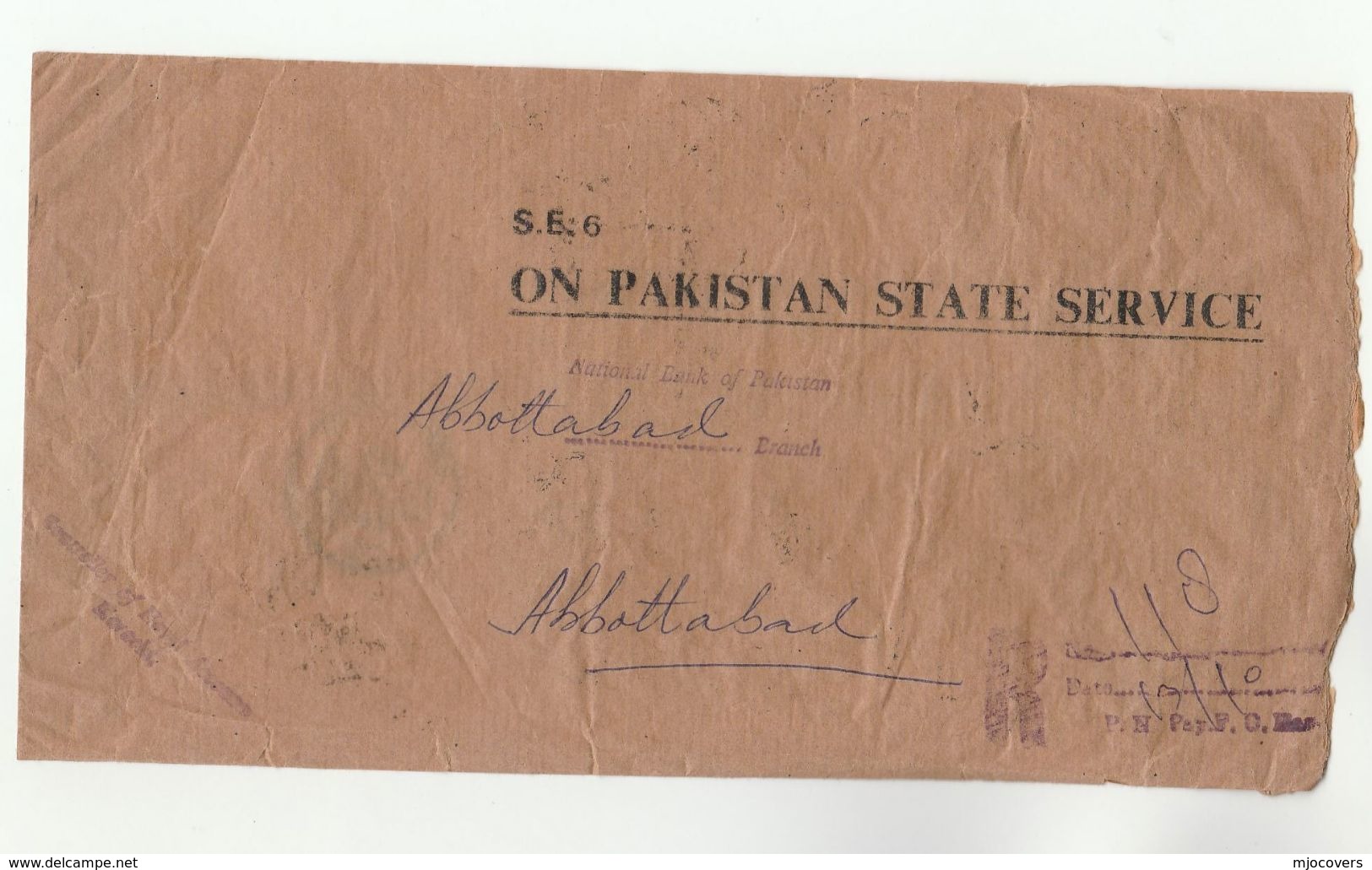 1991 Registered PAKISTAN COVER Multi ROTHAS FORT Service Stamps - Pakistan