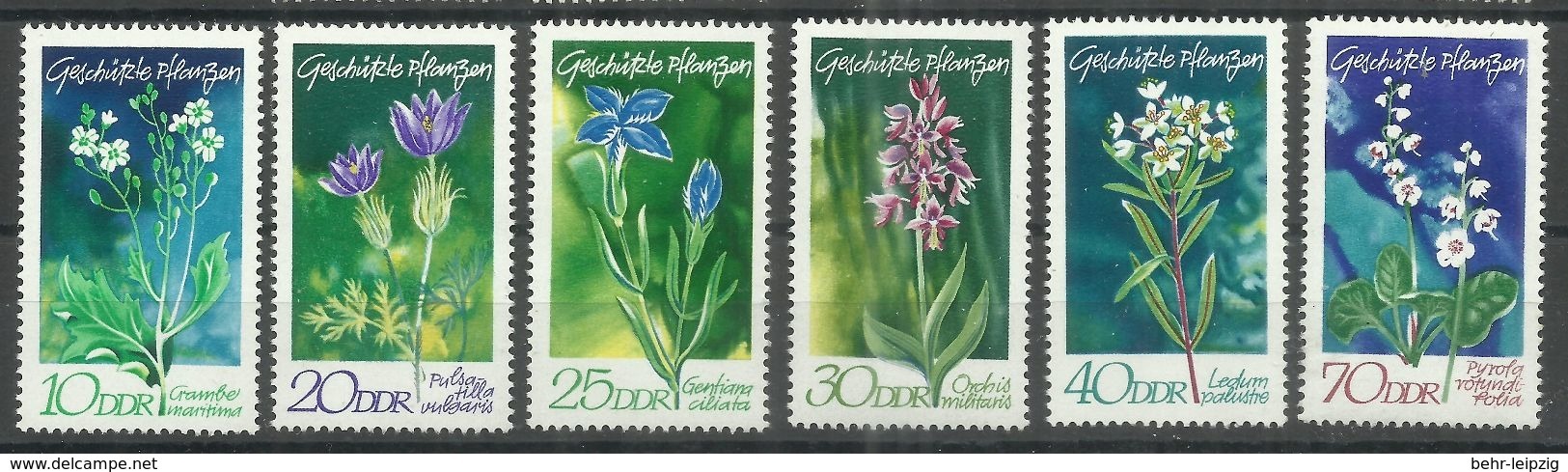 DDR 1563-68."6 Briefmarken Mit Geschützten Heimischen Pflanzen 1970, Satz Kpl." Postfrisch Mi.-Preis 3,20 - Autres & Non Classés