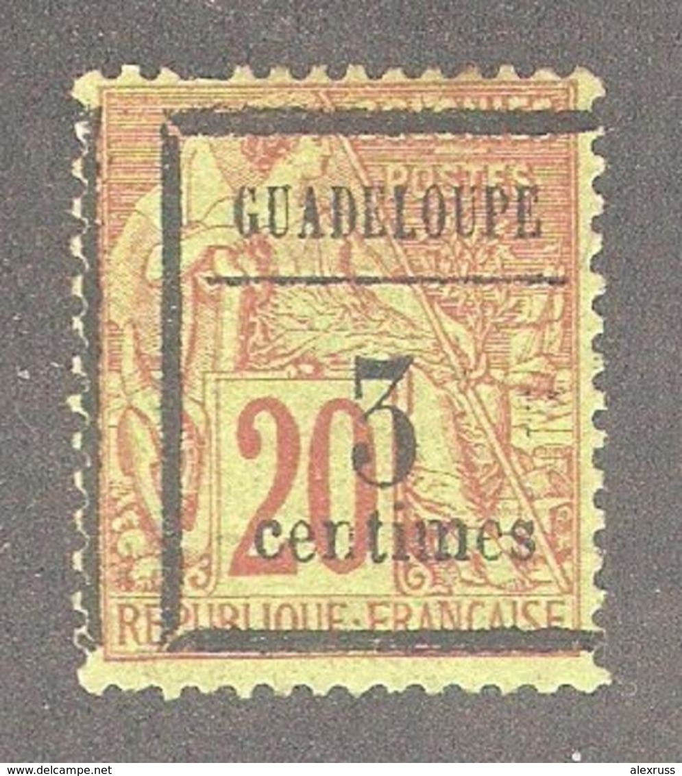 Guadeloupe 1899 Surcharged 3c On 20c,Sc 3,F-VF Mint Hinged* (FC-4) (Lot-1) - Unused Stamps