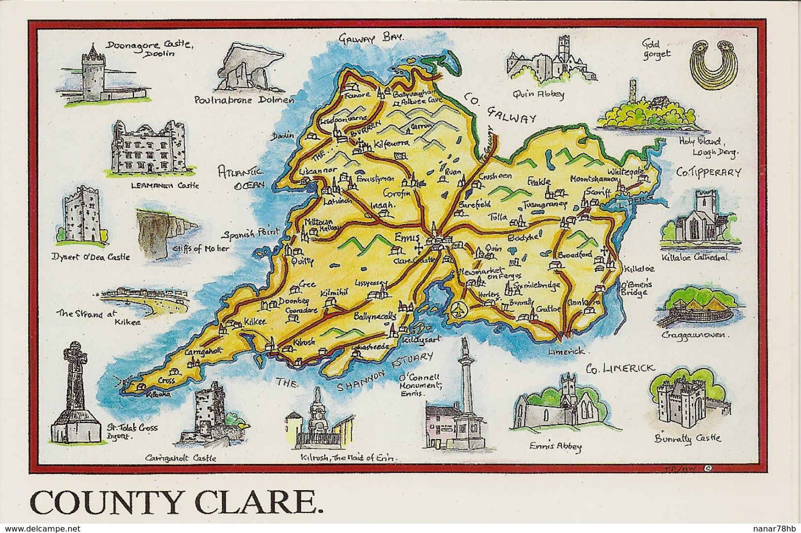 CPM Carte Du Comté De Clare - Clare