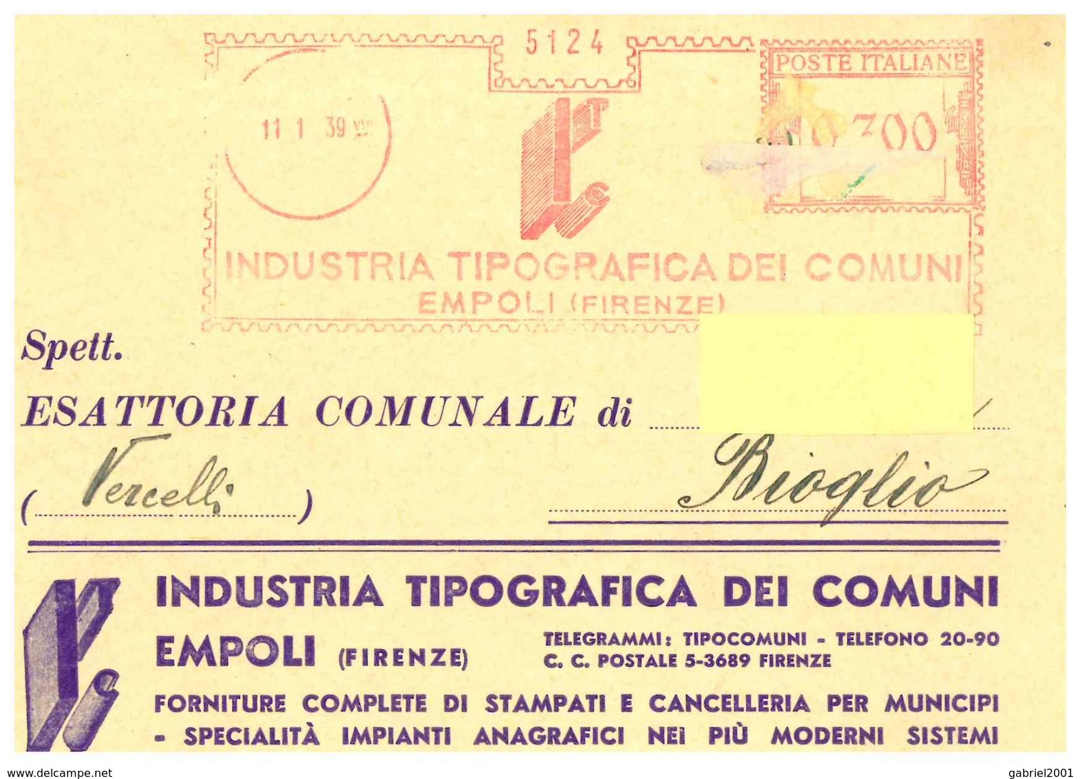 CARTOLINA COMMERCIALE EMPOLI - Empoli