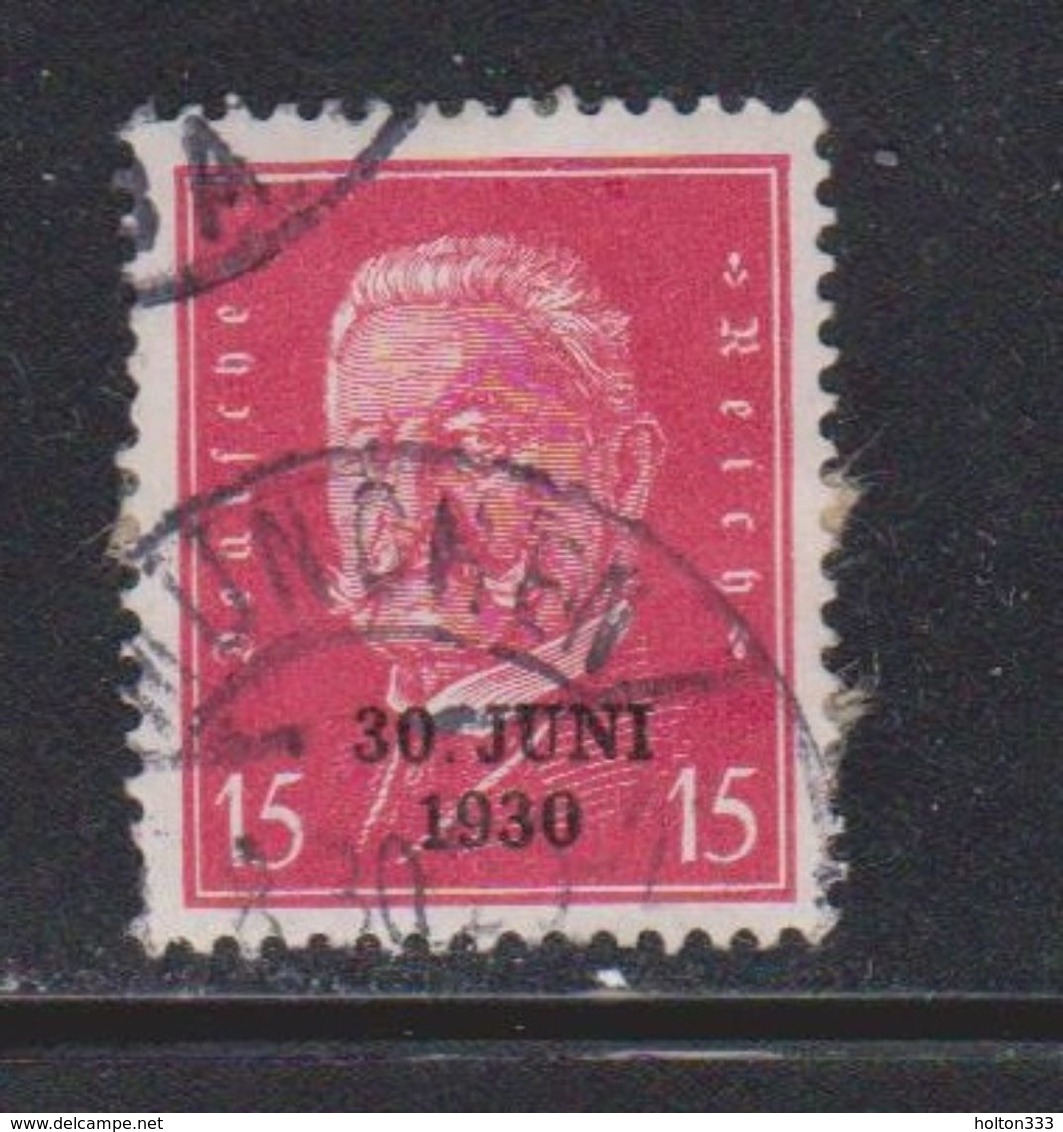 GERMANY Scott # 386 Used - Von Hindenburg Issue With Overprint - Used Stamps