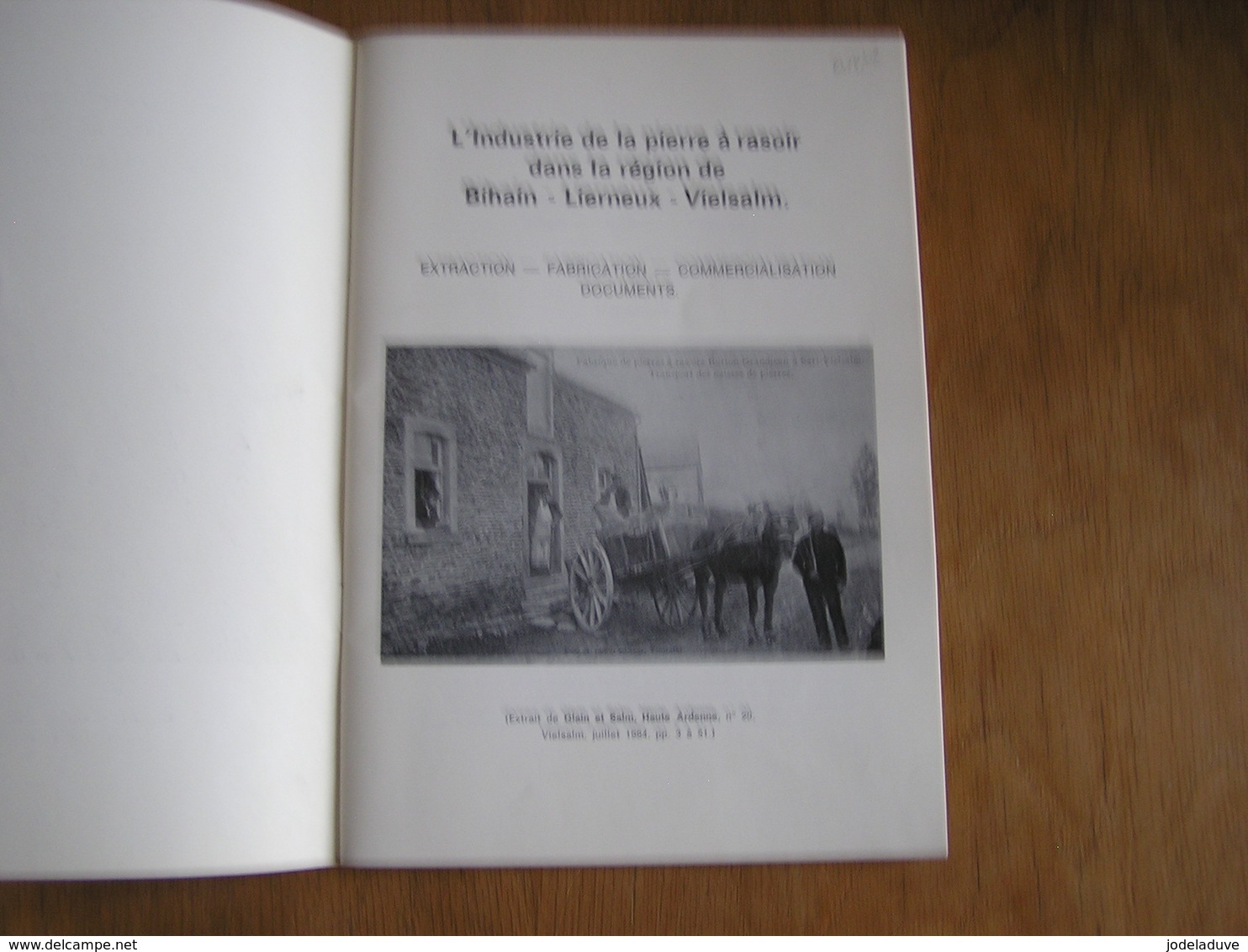 L' INDUSTRIE DE LA PIERRE à RASOIR DANS LA REGION DE BIHAIN LIERNEUX VIELSALM Régionalisme Ardenne Carrière Coticule - Belgien