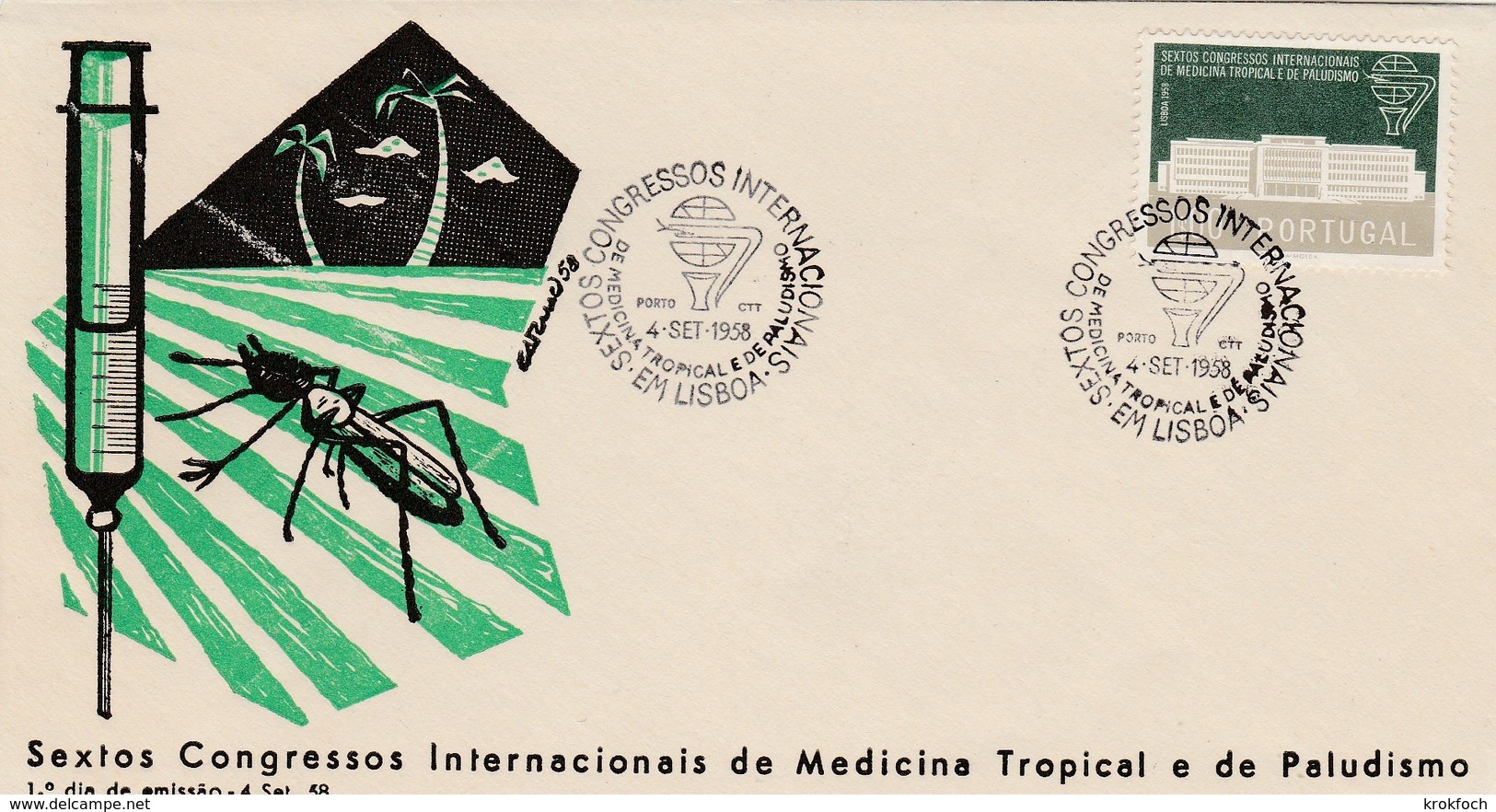 Lisboa 1958 - Congressos Medicina Tropicale E Paludismo - Médecine Santé Health Palu Malaria - Lettres & Documents