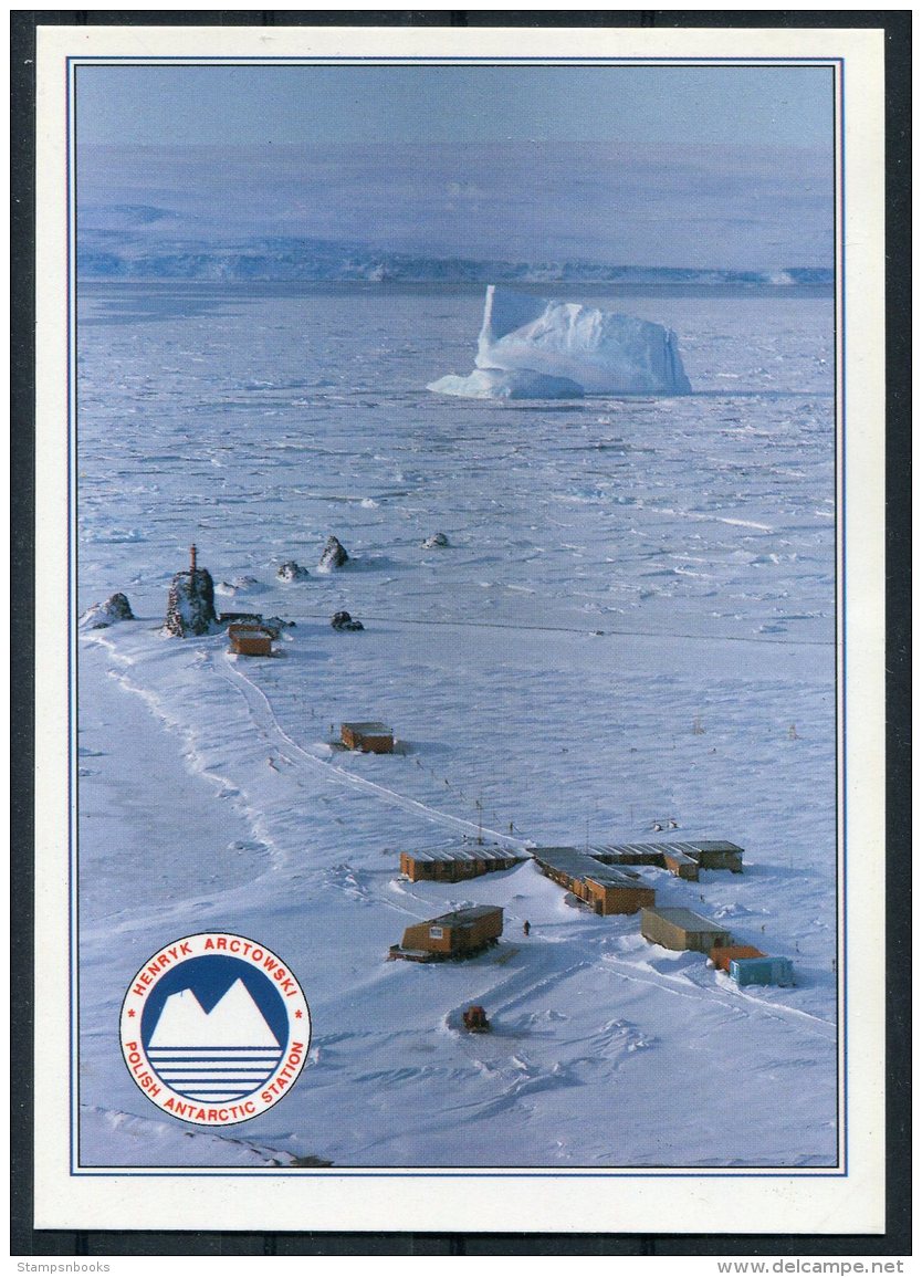 1994 Poland Antarctica Polar Expedition Penguin, Polish Antarctic Station Arctowski Postcard. SIGNED - Basi Scientifiche