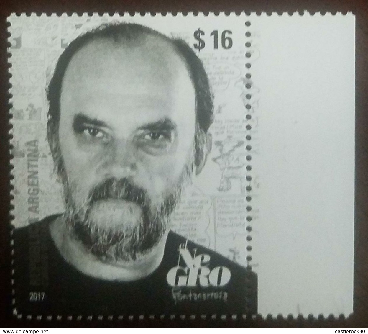 O) 2017 ARGENTINA, ROBERTO FONTANARROSA -EL NEGRO - CARTOONIST-COMICS ARTIST AND WRITTER, MNH - Unused Stamps