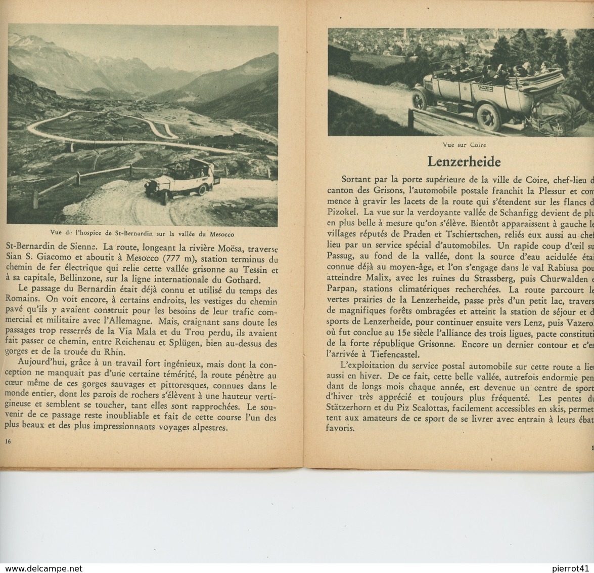 DEPLIANT TOURISTIQUE - SUISSE - SCHWEIZ - POSTES ALPESTRES SUISSES (1929) - Plusieurs Vues Avec Automobiles - Dépliants Touristiques