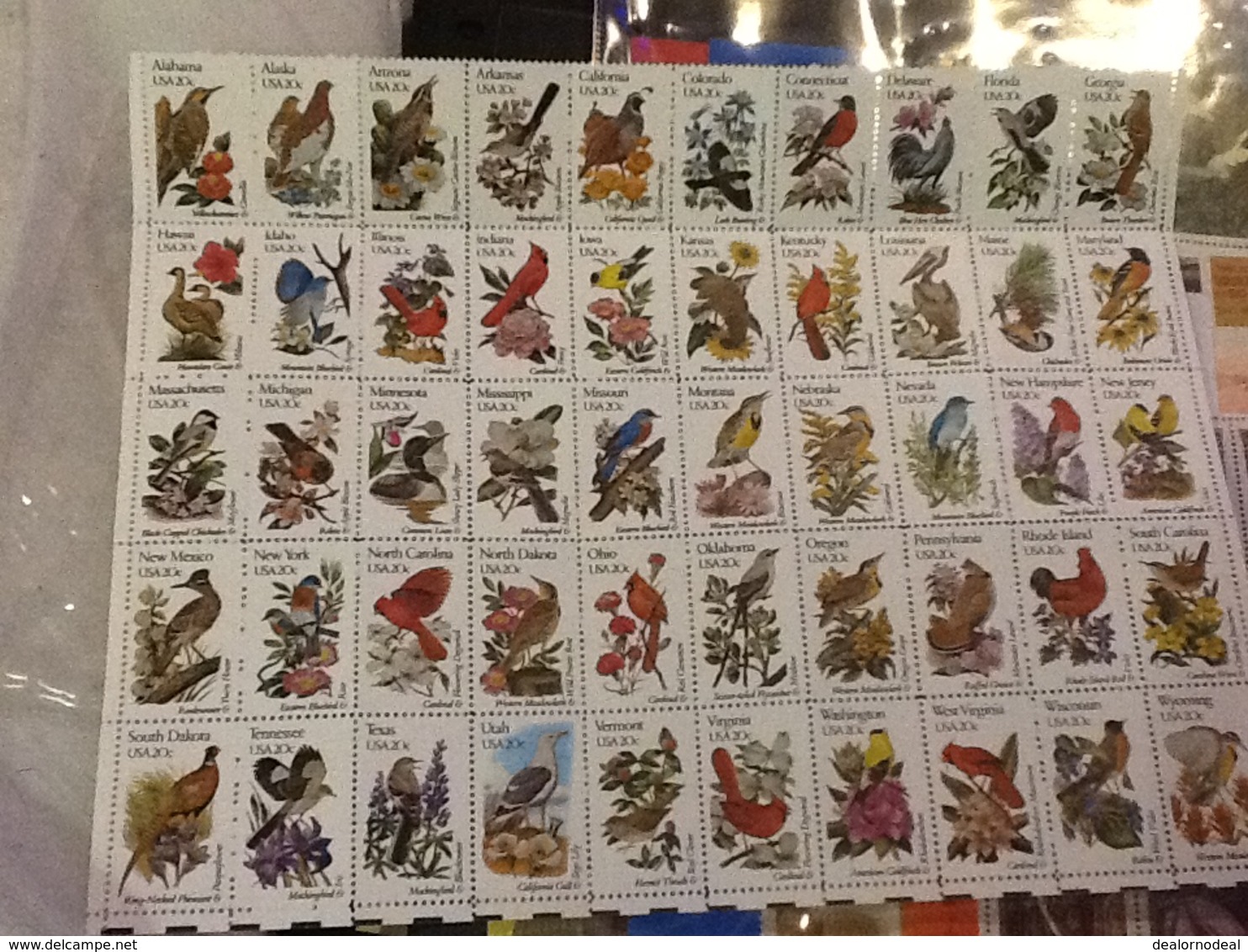 Alabama To Wyoming Stamp Sheet Featuring Birds - Ganze Bögen