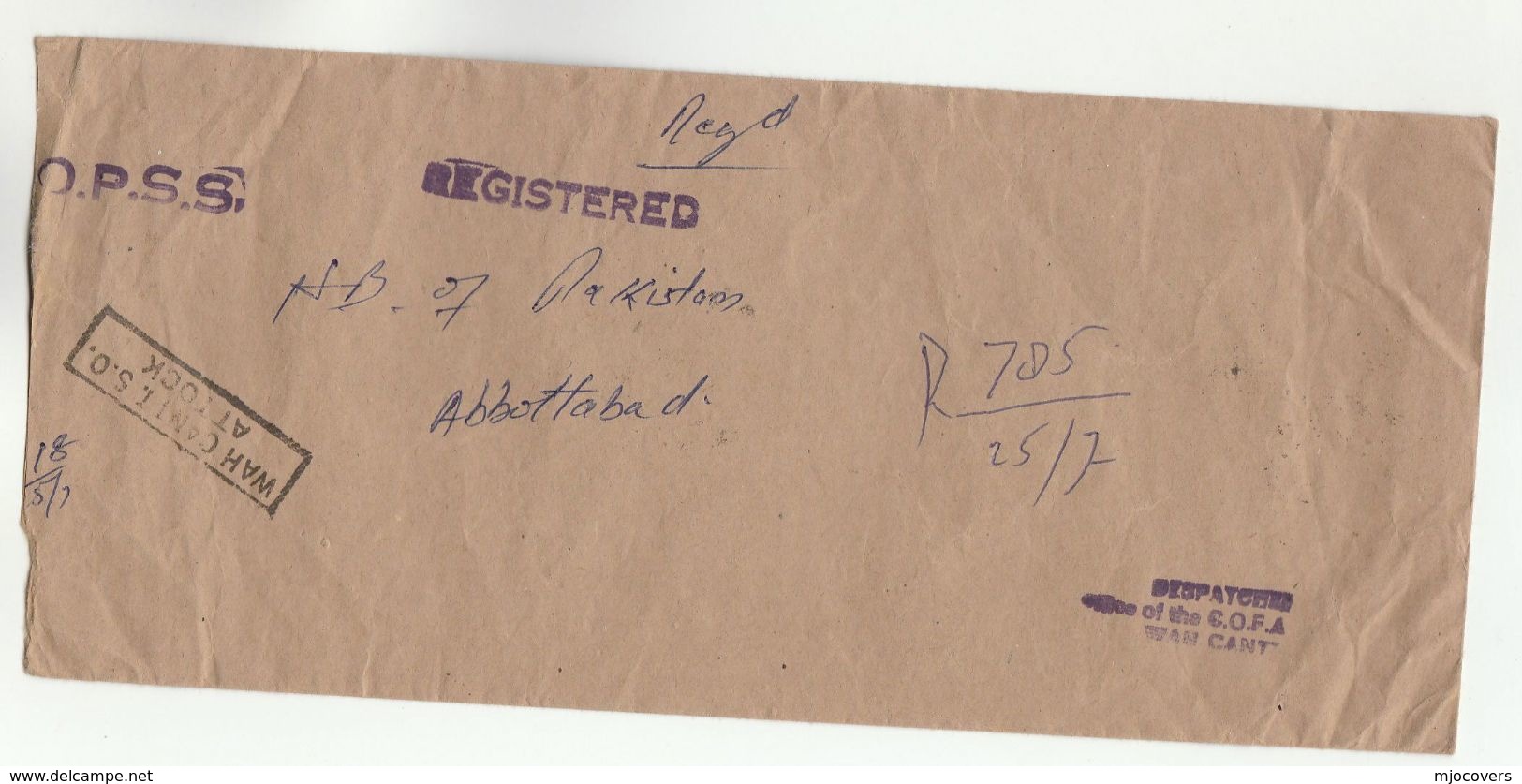 1992 Registered Wah Cantt Attock PAKISTAN COVER Stamps - Pakistan