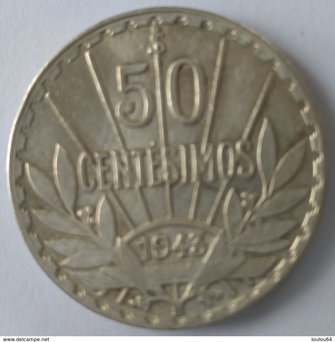 URUGUAY - 50 Centésimos 1943 - Argent - - Uruguay