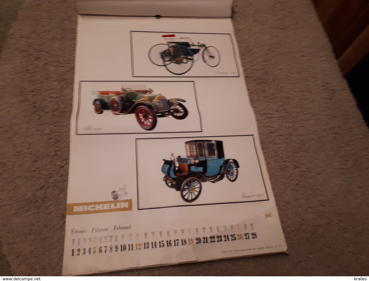 Old Calendars - MICHELIN 1967, 63 X 41 Cm - Grand Format : 1961-70