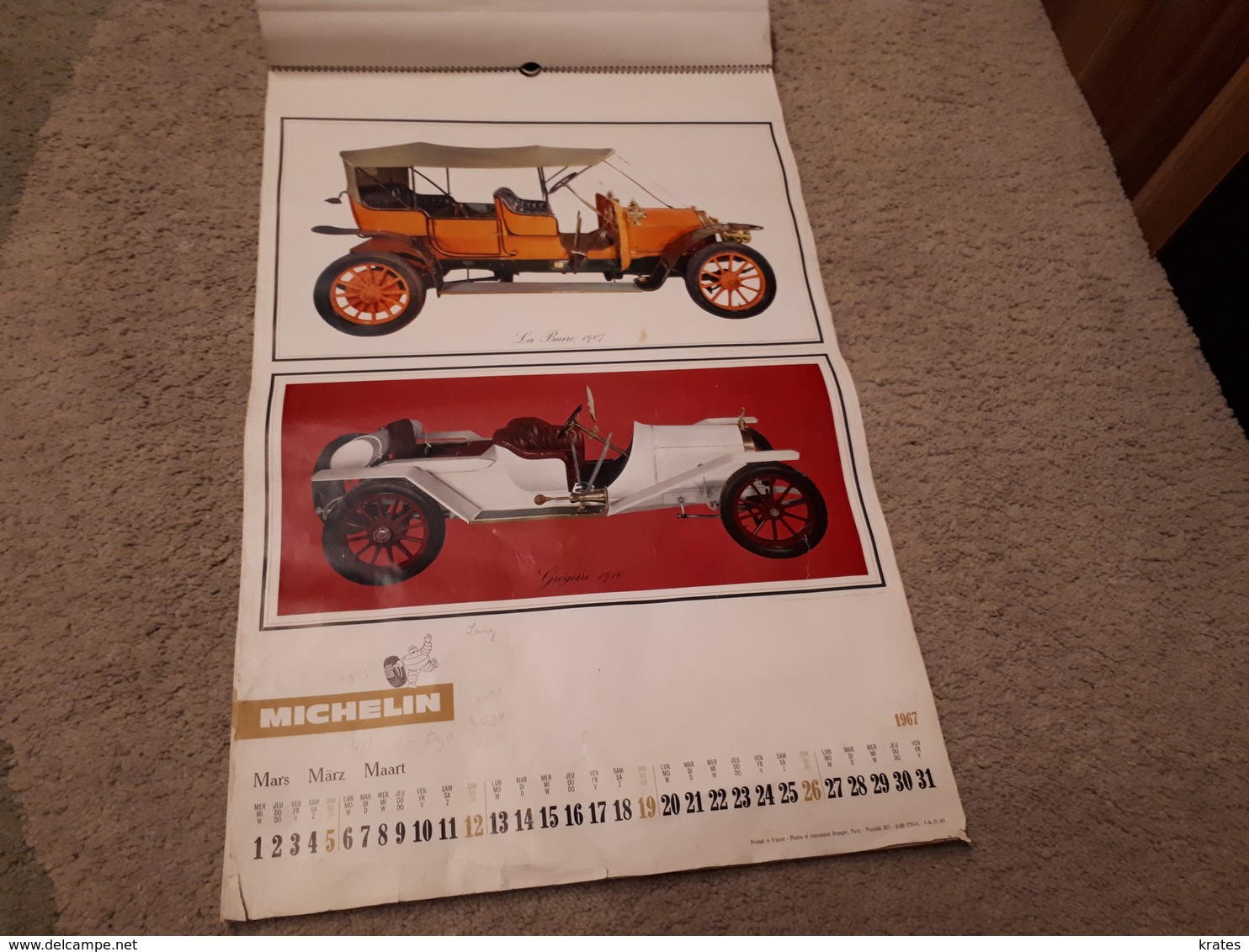 Old Calendars - MICHELIN 1967, 63 X 41 Cm - Grand Format : 1961-70