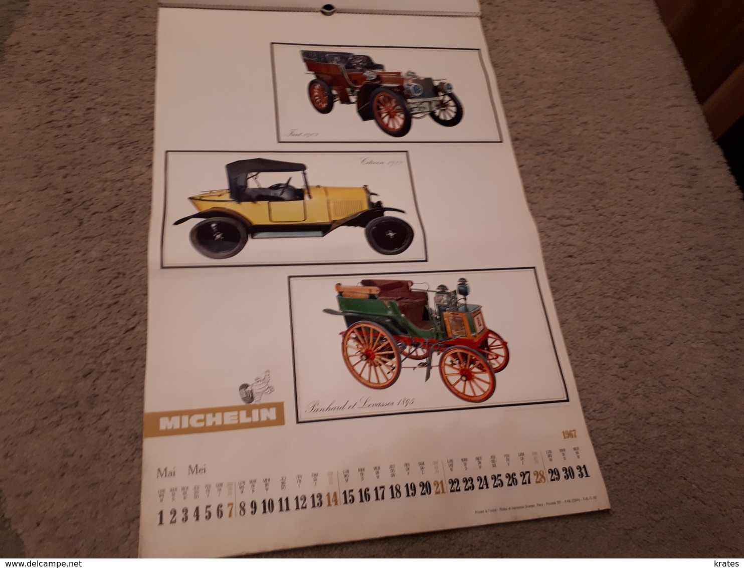 Old Calendars - MICHELIN 1967, 63 X 41 Cm - Grand Format : 1961-70