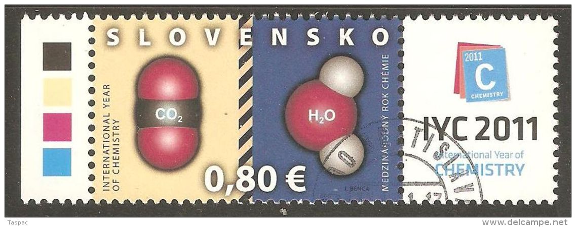 Slovakia 2011 Mi# 652 Zf Used - International Year Of Chemistry - Usados
