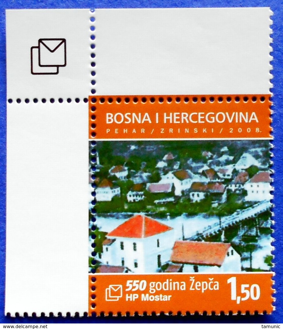 CROATIA BOSNIA AND HERZEGOVINA HERCEG BOSNA MOSTAR 550 YEARS OF TOWN ZEPCA 2008 - MNH - Bosnia And Herzegovina