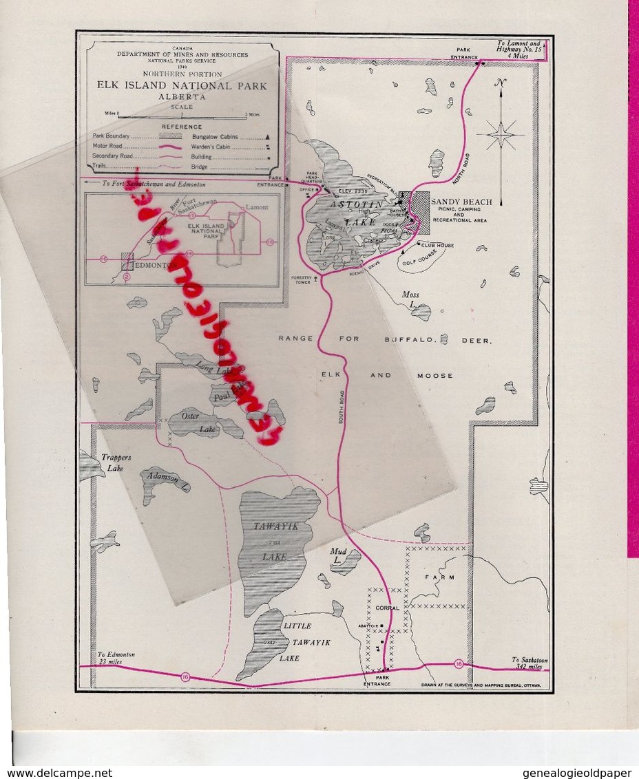 CANADA-DEPLIANT TOURISTIQUE ELK ISLAND- NATIONA PARK-OTTAWA-ALBERTA- ASTOTIN LAKE-SANDY BEACH-EDMONTON - Dépliants Touristiques