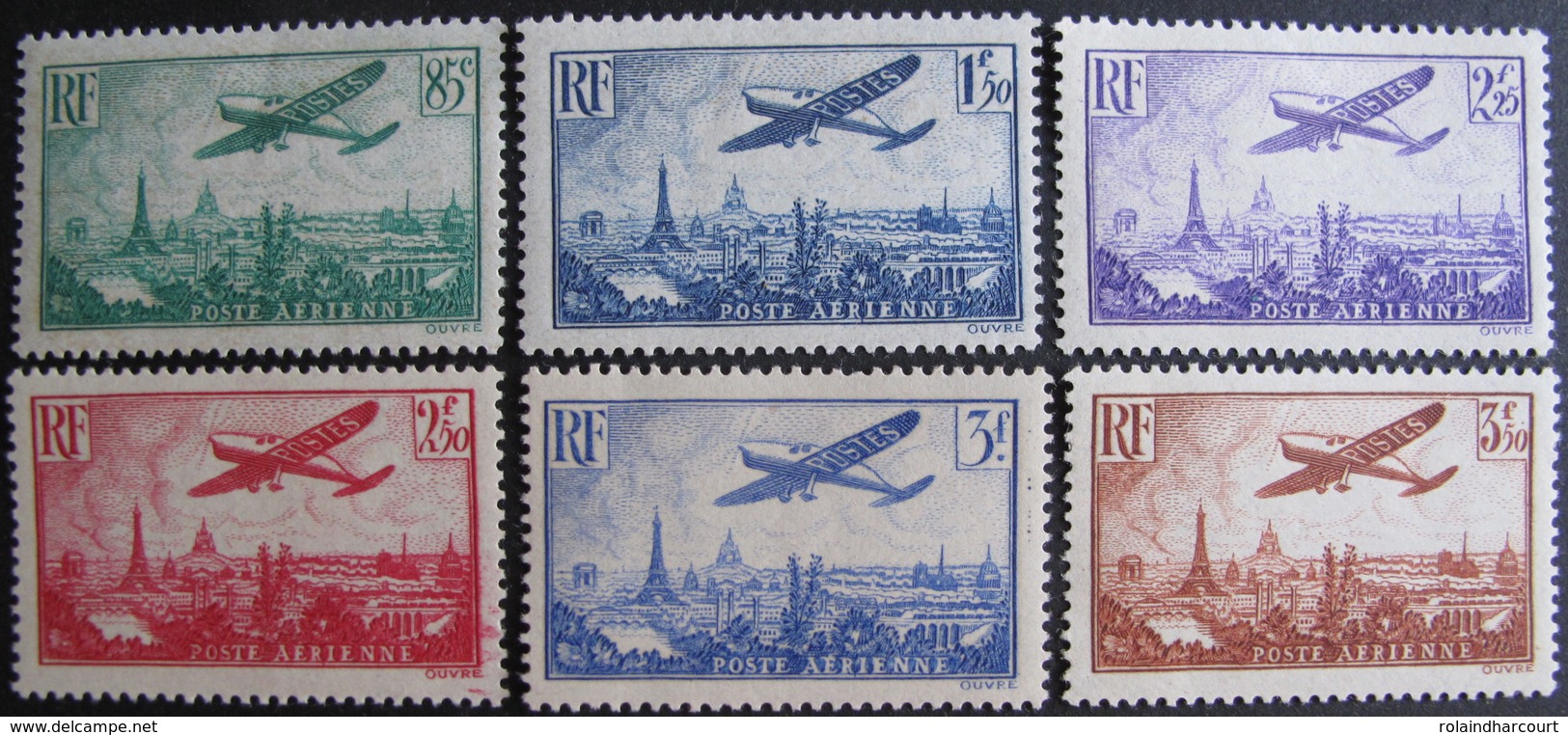 Lot FD/955 - 1936 - POSTE AERIENNE (SERIE COMPLETE) N°8 à 13 NEUFS* - Cote : 170,00 € - 1927-1959 Mint/hinged