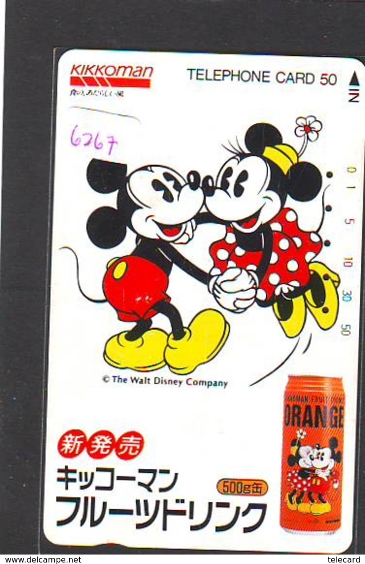 Télécarte Japon * 110-60010 - DISNEY - MICKEY &amp; MINNIE / Boisson Kikkoman Danse  (6267)  Japan Phonecard Telefonkart - Disney