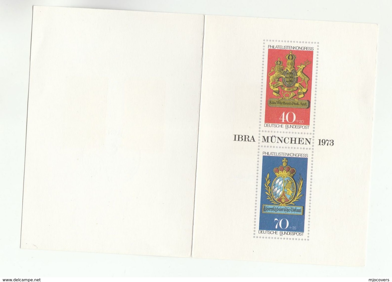 1973 Germany PHILATELIC CONGRESS EVENT COVER Stamps Card  Heraldic Lion Pic - Philatelic Exhibitions