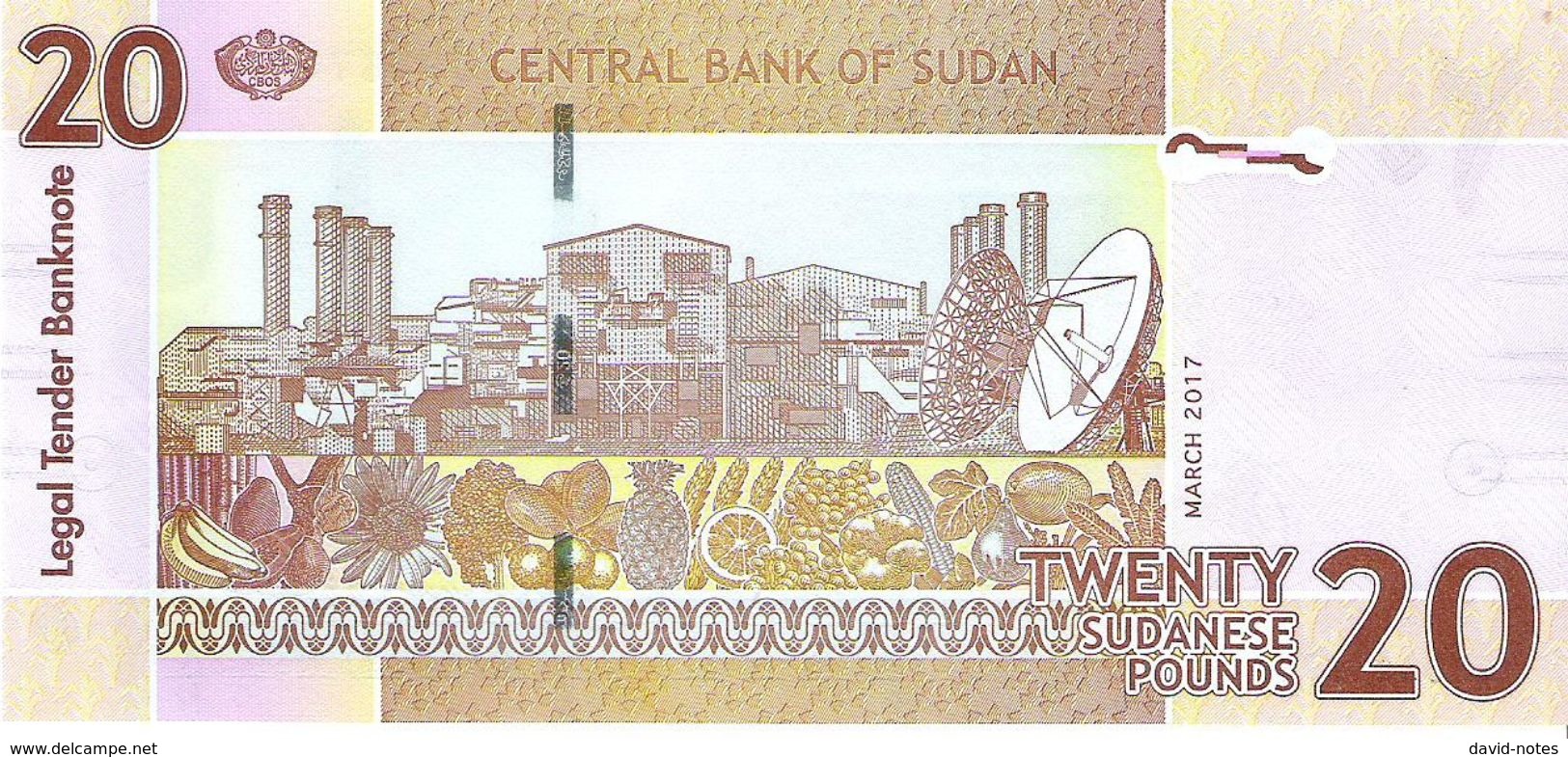 Sudan - Pick 74 - 20 Pounds 2017 - Unc - Sudan