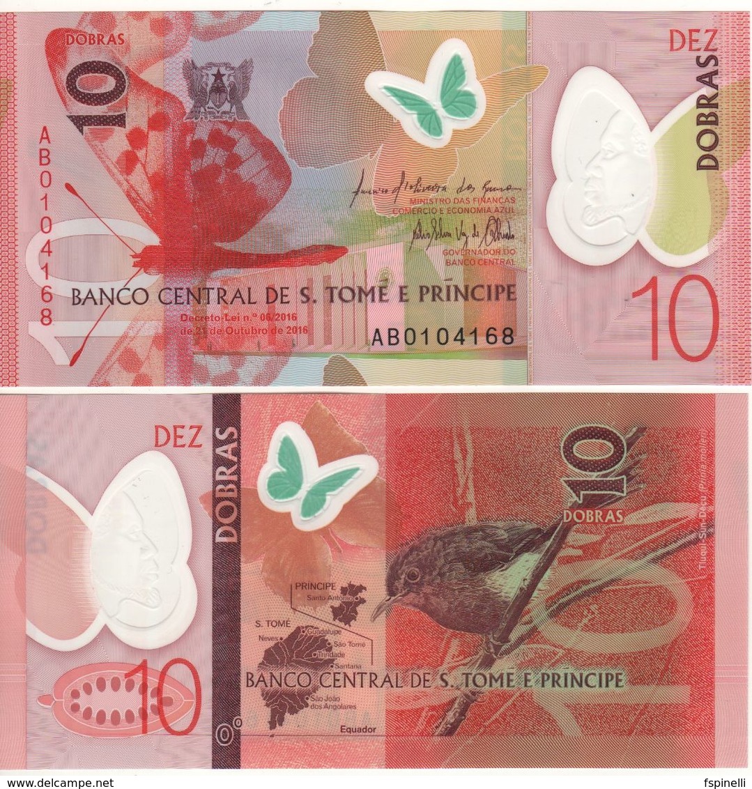 SAINT THOMAS & PRINCE    New Issue.  10  Dobras. ( Polimer) UNC - Sao Tomé Et Principe