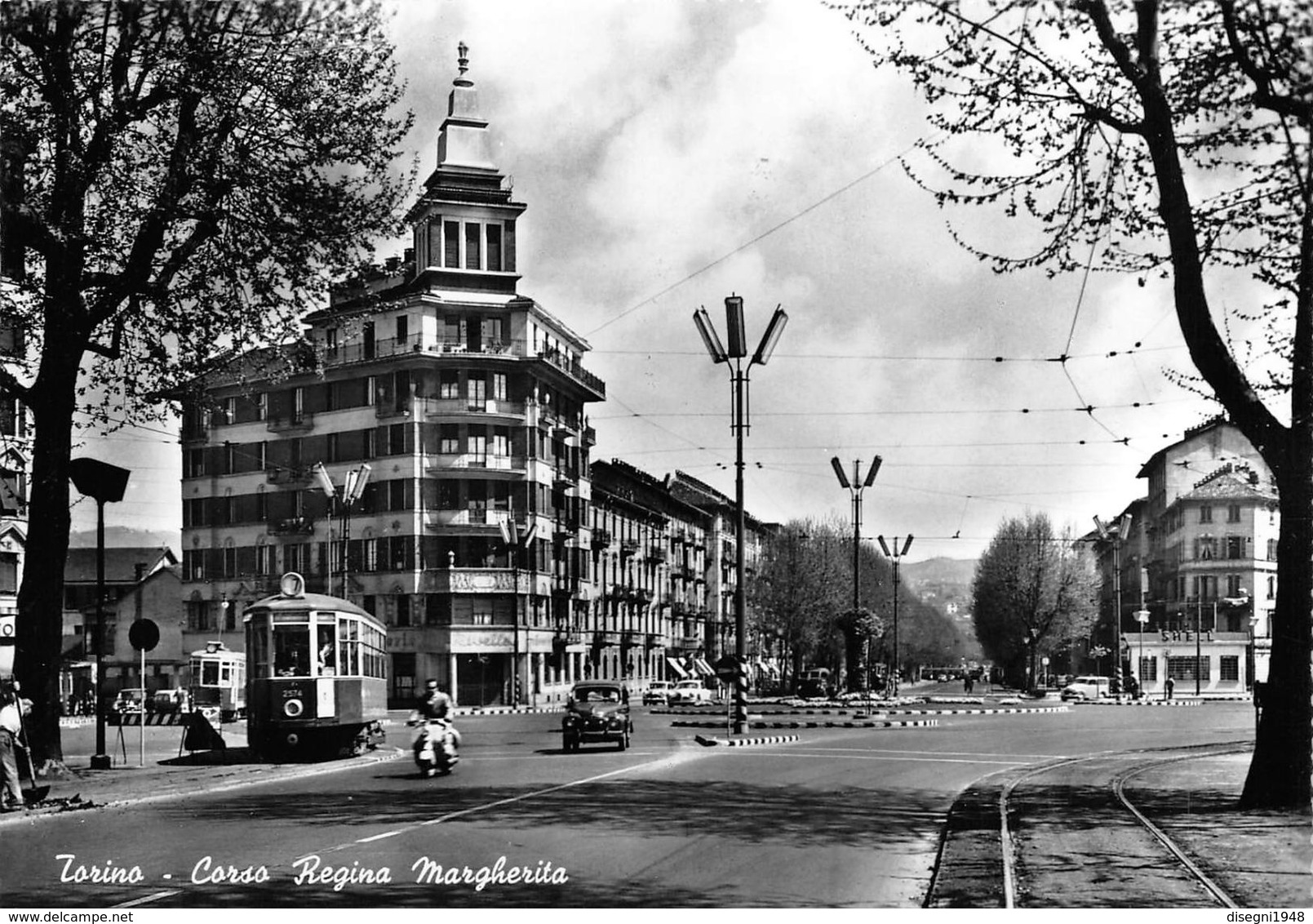 07308 "TORINO - CORSO REGINA MARGHERITA  - SACAT" ANIMATA. TRAMWAY N° 7. CART. ORIG. NON SPED. - Viste Panoramiche, Panorama