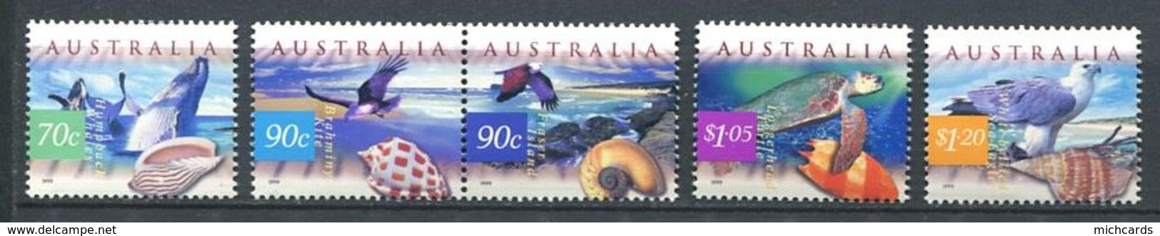 221 AUSTRALIE 1999 - Yvert 1757/61 - Coquillage Oiseau - Neuf ** (MNH) Sans Trace De Charniere - Nuovi