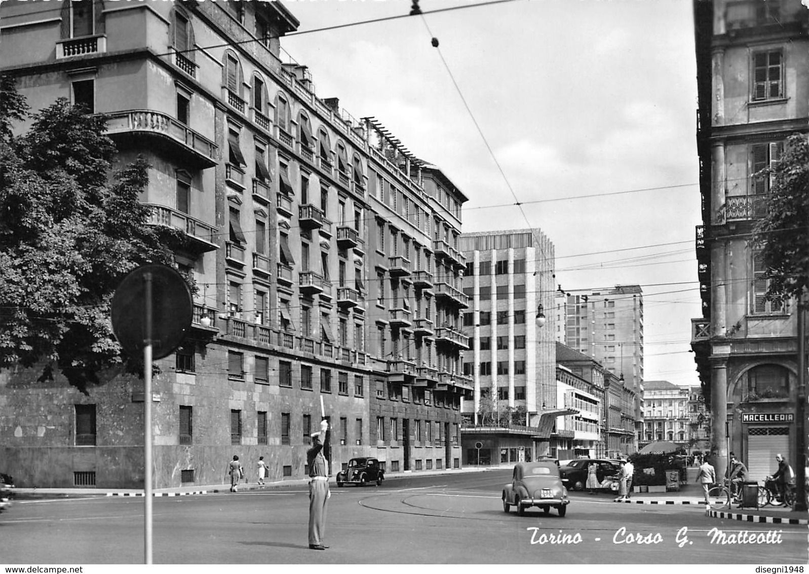 07310 "TORINO - CORSO MG. MATTEOTTI  - SACAT" ANIMATA.  TOPOLINO. VIGILE URBANO. CART. ORIG. NON SPED. - Panoramische Zichten, Meerdere Zichten