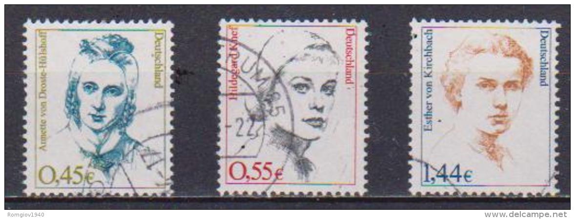 GERMANIA REPUBBLICA FEDERALE 2002 DONNE CELEBRI UNIF. 2127-2129  USATA VF - Usati