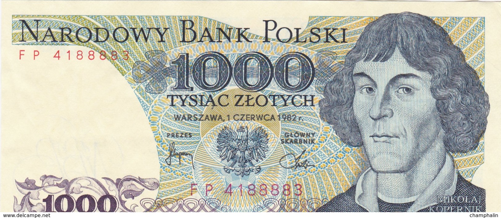 Pologne - Billet De 1000 Zlotych - 1er Juin 1982 - Mikolaj Kopernik - Poland