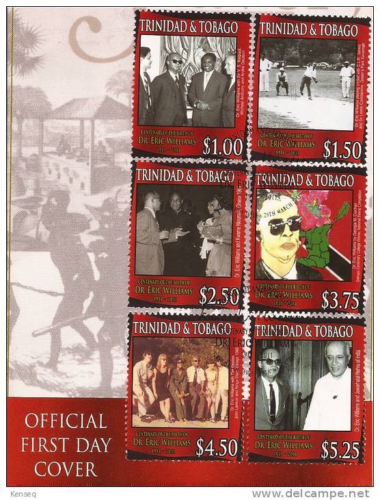 Trinidad & Tobago 2011 FDC Cricket @ Queen's Park, India Prime Minister Jawaharlal Nehru, Beatles, Kwame Nkrumah Ghana - Trinidad & Tobago (1962-...)