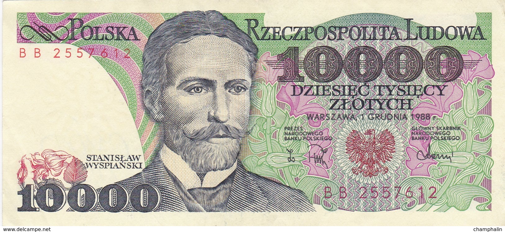 Pologne - Billet De 10000 Zlotych - 1er Décembre 1988 - Stanislaw Wyspianski - Pologne