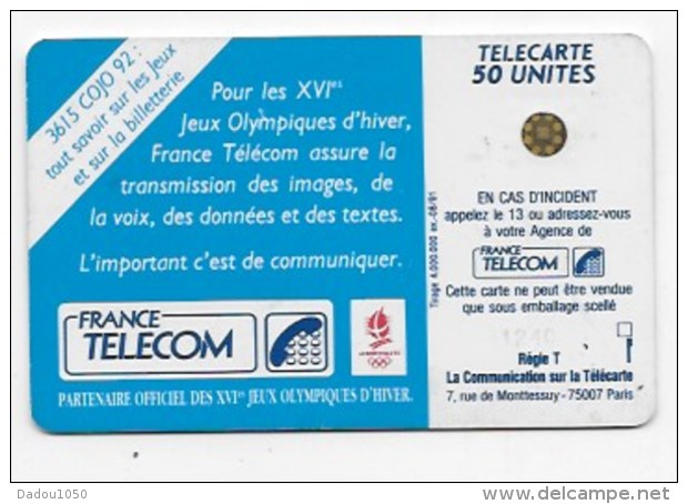 Carte Téléphonique Jeux Olympiques - 1991