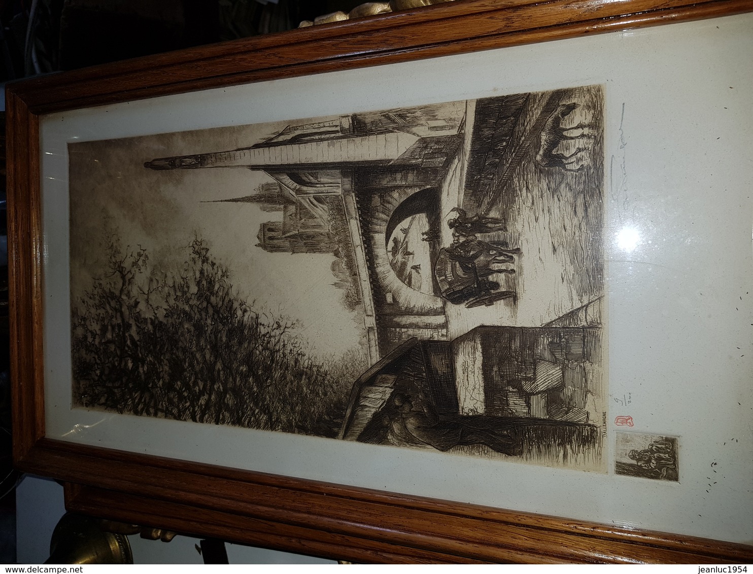 SUPERBE LITHO SOUS VERRE DU VIEUX PARIS SIGNEE DALLEMAGNE - Lithographies