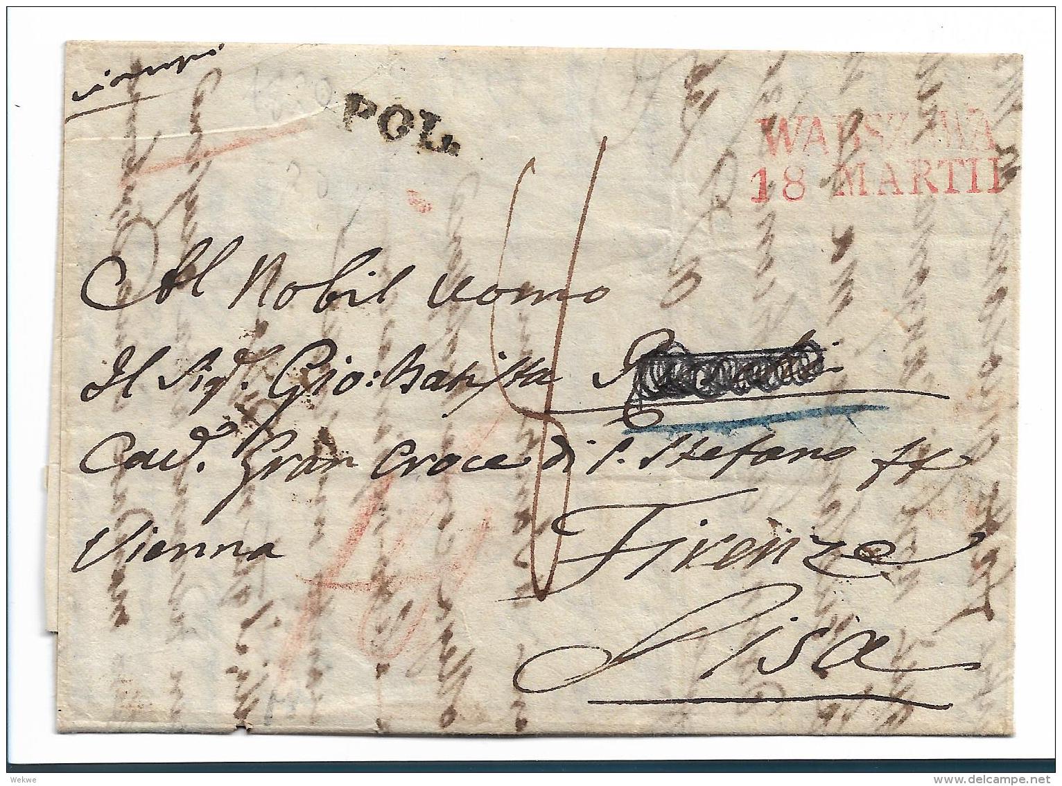 Pol205 /POLEN  -  Warzawa 1820 Nach Pisa  (Italien) - ...-1860 Prephilately