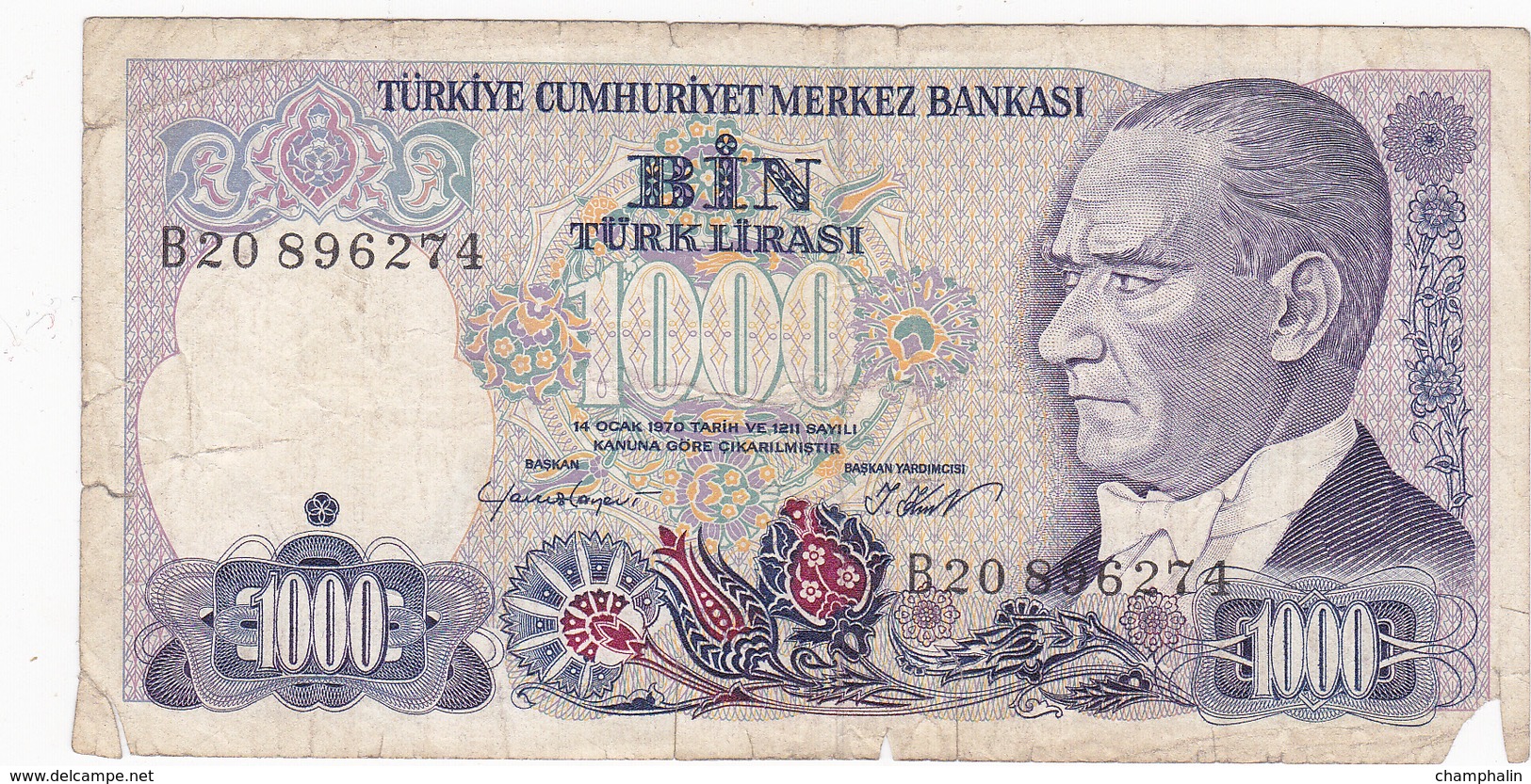 Turquie - Billet De 1000 Lira - 14 Janvier 1970 - Turquie