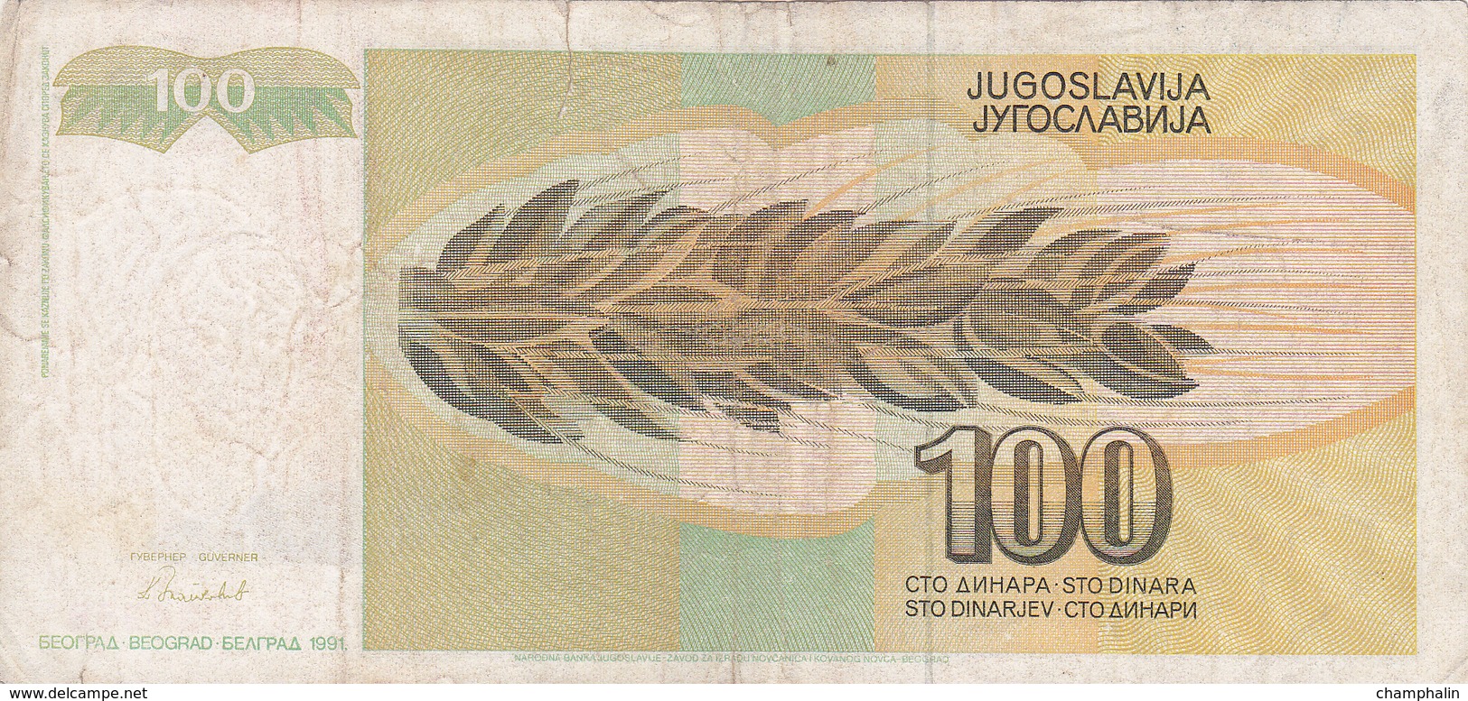 Yougoslavie - Billet De 100 Dinara - 1991 - Yugoslavia