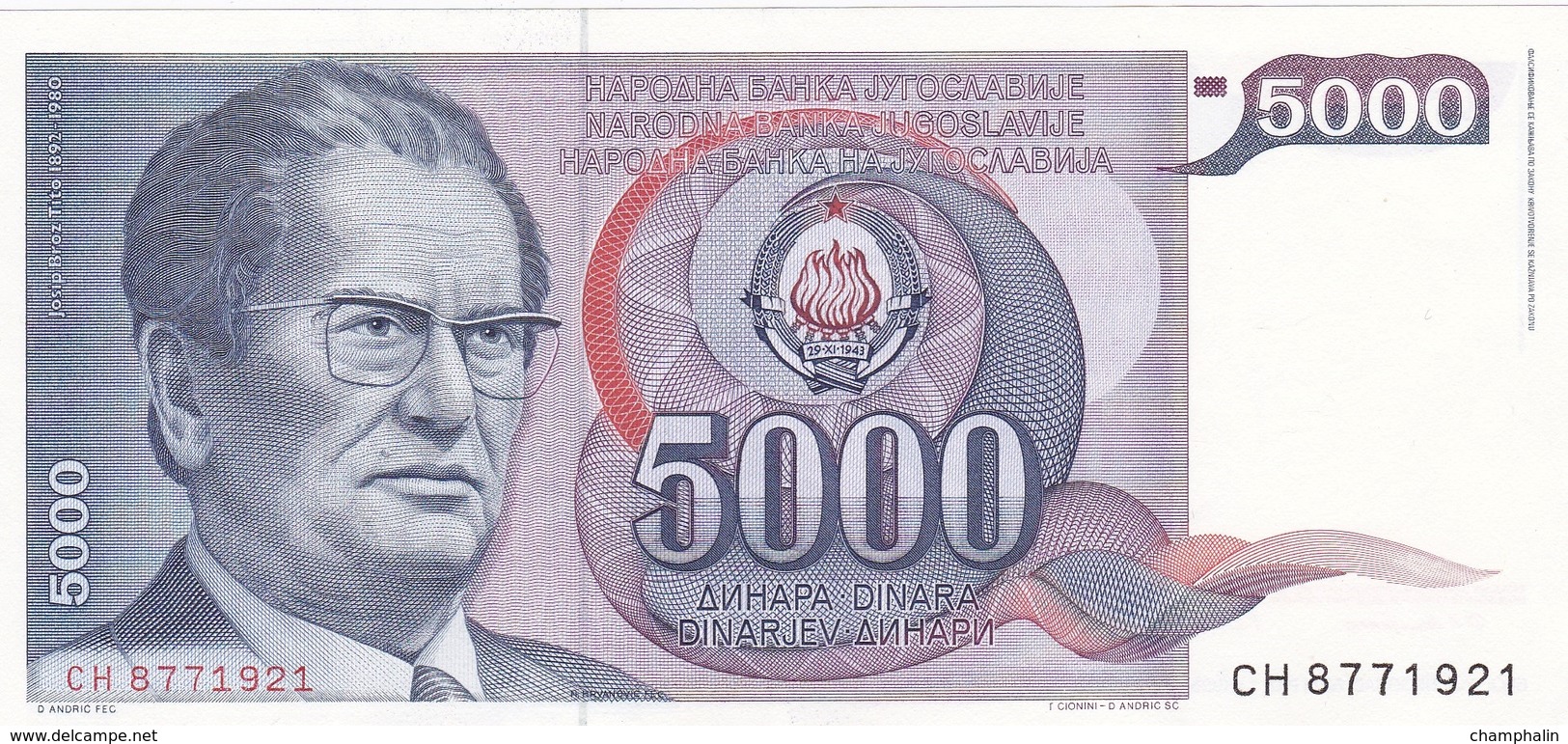 Yougoslavie - Billet De 5000 Dinara - Josip Broz Tito - 1er Mai 1985 - Neuf - Jugoslawien