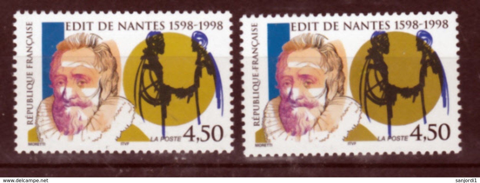 France 3146 Variété Jaune Et Or Normal  Edit De Nantes Neuf ** TB MNH Sin Charnela - Nuovi