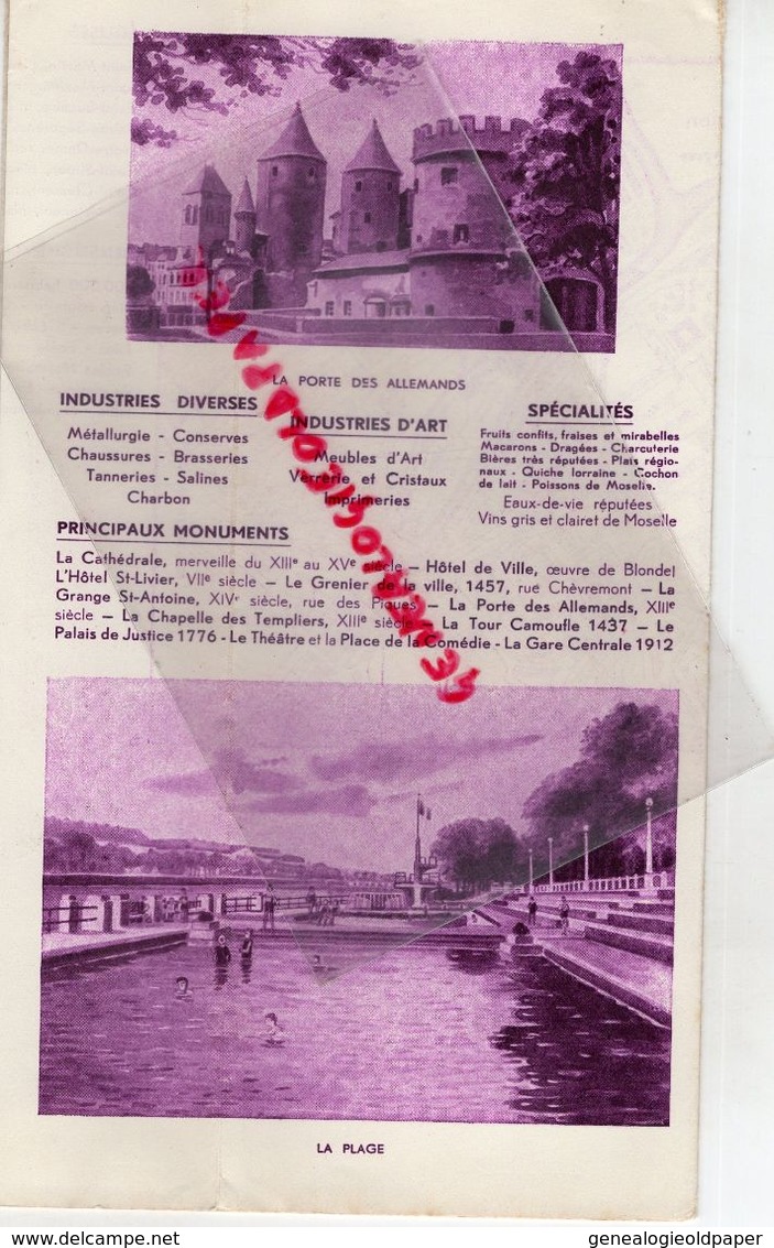 57- METZ- RARE PLAN SYNDICAT INITIATIVE 1949- PAUL EVEN- - Dépliants Touristiques